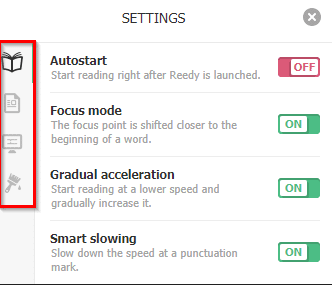 change autostart and other Reedy options