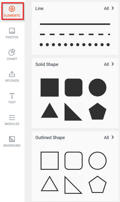 adding elements to graphics in DesignCap 
