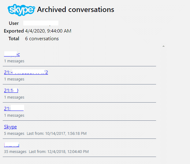 skype online chat history