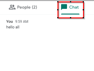 sending messages in Google Meet