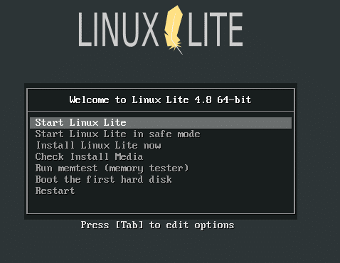 Linux Lite bootable USB 