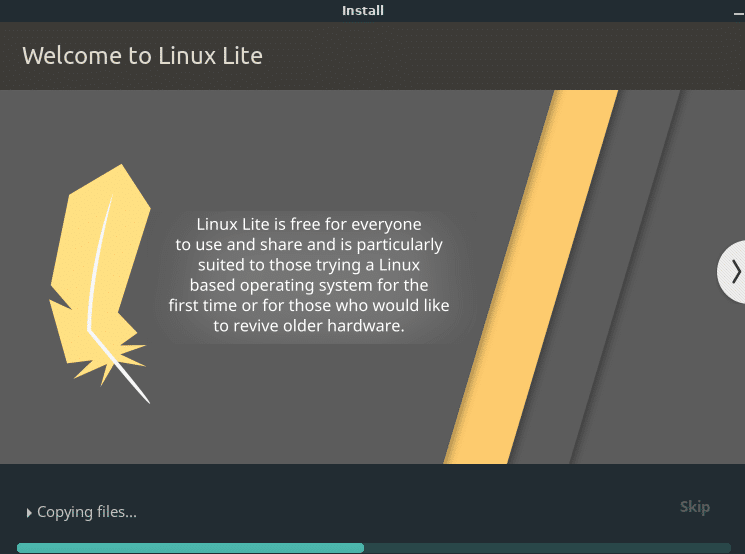 Linux Lite installation process