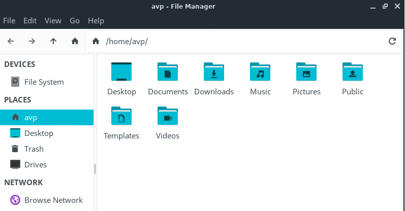 Thunar file manager in Linux Lite