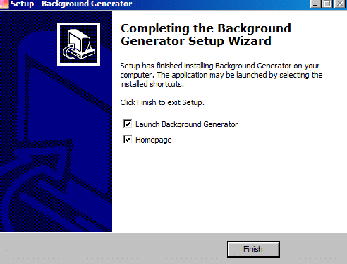 installation of Background Generator desktop version completed