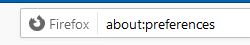 accessing Firefox options from the address bar