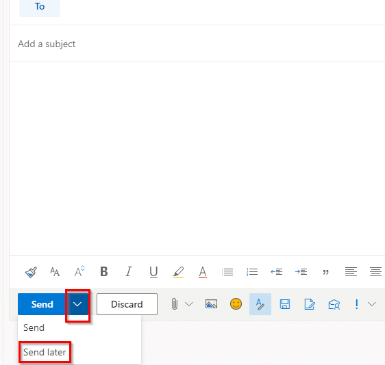 send later option in outlook