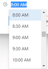 choosing a time for sending scheduled emails in Outlook.com 