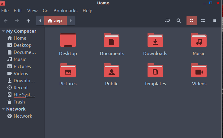 Nemo file manager in Peppermint