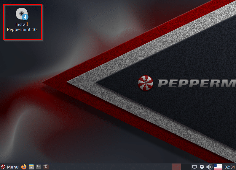 installing Peppermint from live mode