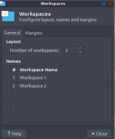 adding workspaces in Peppermint