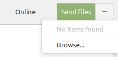 choosing files to send using Warpinator 