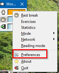 configuring Workrave preferences