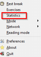 statistics option in Workrave