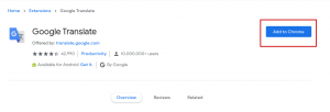 google translate add on chrome pc