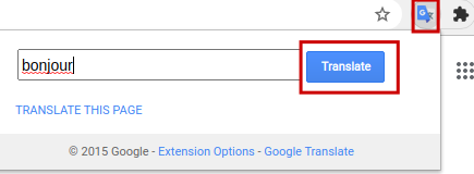 google translate tab for chrome