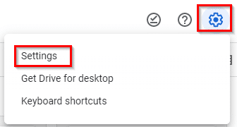 accessing google drive settings