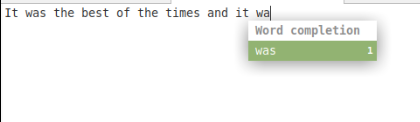 auto-completion entries in linux mint text editor