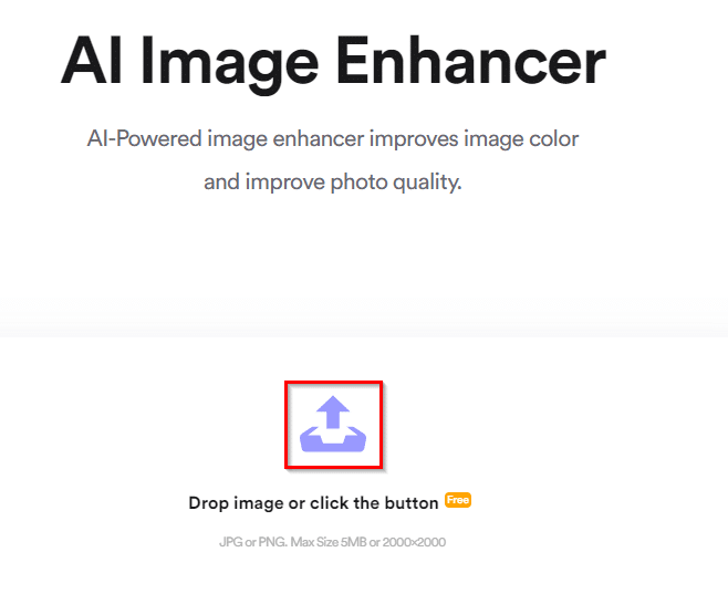AI Image Enhancer homepage