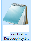 text file containing Firefox recovery key