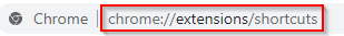 Chrome extensions shortcuts page