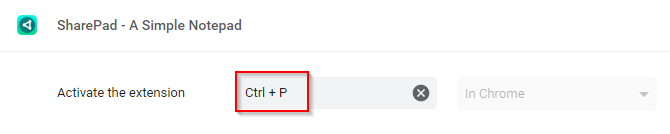 adding a shortcut for SharePad Chrome add-on