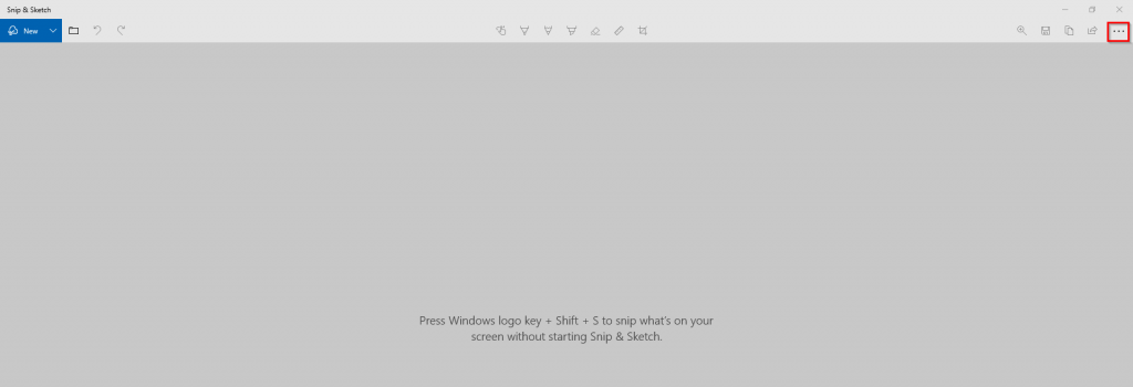 Snip & Sketch app in Windows 10