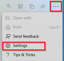 accessing settings for Snip & Sketch 