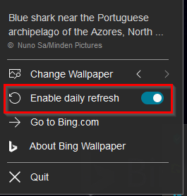 change wallpapers daily using Bing Wallpaper