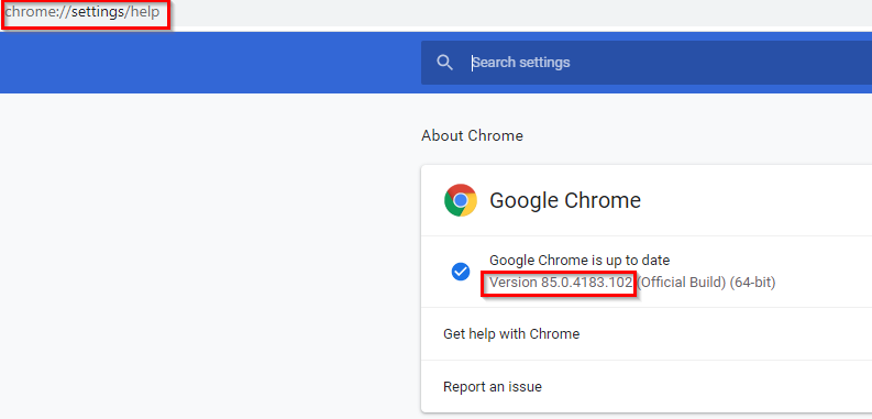 check google chrome latest version