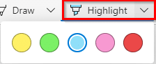 selecting highlight option from Edge PDF toolbar