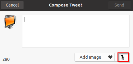 composing a tweet using Cawbird