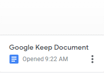 Google Keep notes available as documents in Google Docs