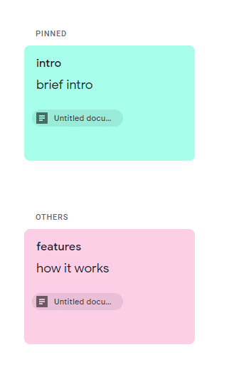 color-coded notes in Google Keep