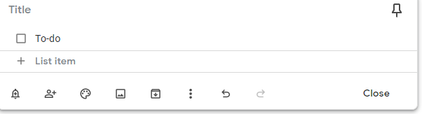 adding a To-Do note in Google Keep