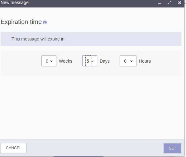 enabling expiring email messages in ProtonMail