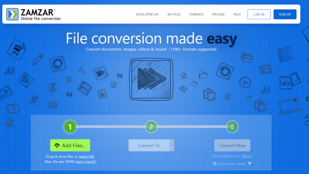 Zamzar online file converter