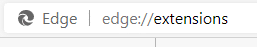 accessing Microsoft Edge extensions settings from the address bar