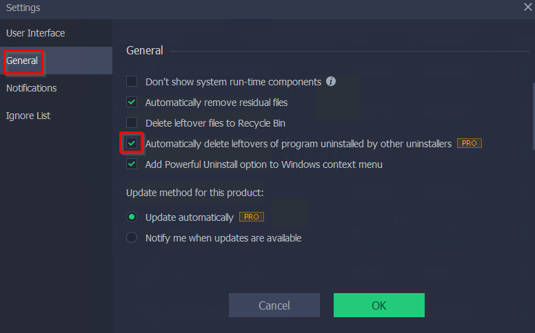 managing other settings in IObit Uninstaller Pro