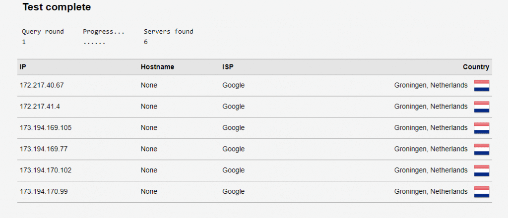 Google DNS listed as DNS resolvers in Opera after enabling DNS-over-HTTPS feature