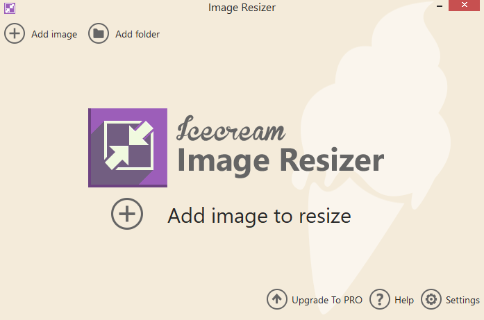 Image Resizer interface
