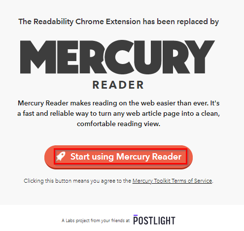 Read Web Articles Clutter-Free In Chrome With Mercury Reader - I Have A