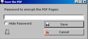 setting a password for PDF files in PDF Unshare