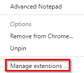 accessing Advanced Notepad add-on settings