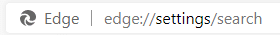 accessing edge search settings from the address bar
