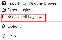 deleting all logins from Firefox Lockwise