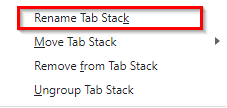 renaming tab stack in vivaldi