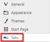 choosing tabs settings in vivaldi