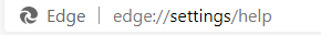 accessing Edge settings from the address bar