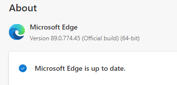 vertical tabs needs Microsoft Edge version 89