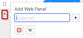 adding websites to Vivaldi web panel